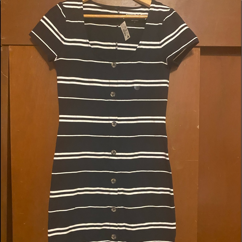 Black and white stripped dress